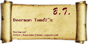 Beerman Tamás névjegykártya